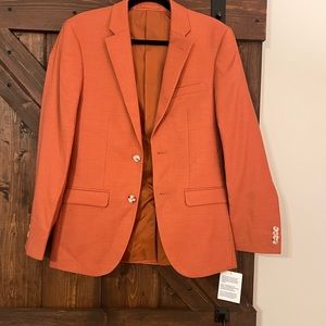 NWT Top shop Topman single breasted relax fit suit jacket in burnt orange